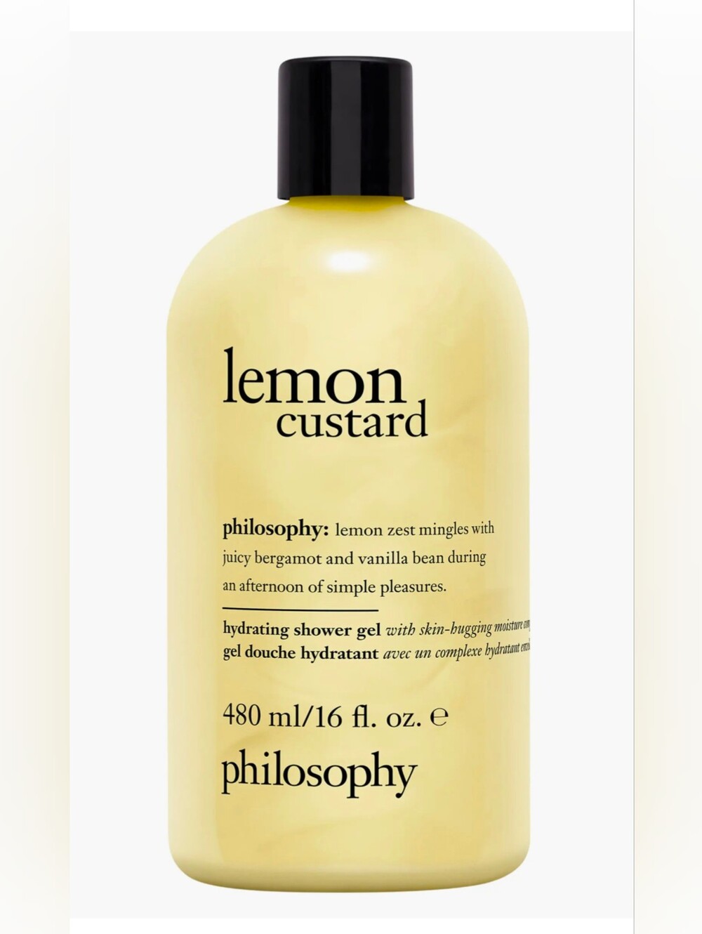 🆕 PHILOSOPHY Lemon Custard 3 In 1 Shampoo, Shower Gel, Bubble Bath 16 oz.